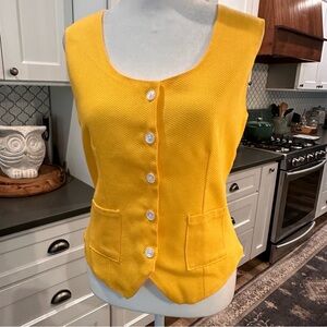 Saddle River Vintage Yellow Button Up Vest Western Cowgirl Festival Boho USA - M